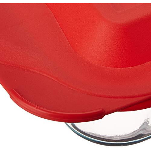 Pyrex Get Dinner Away Large Handle 8"" X 8"" Square Dish. Making It Easy To Monitor Casserole Cooking And Brownie Baking From A, 4, Red 8""