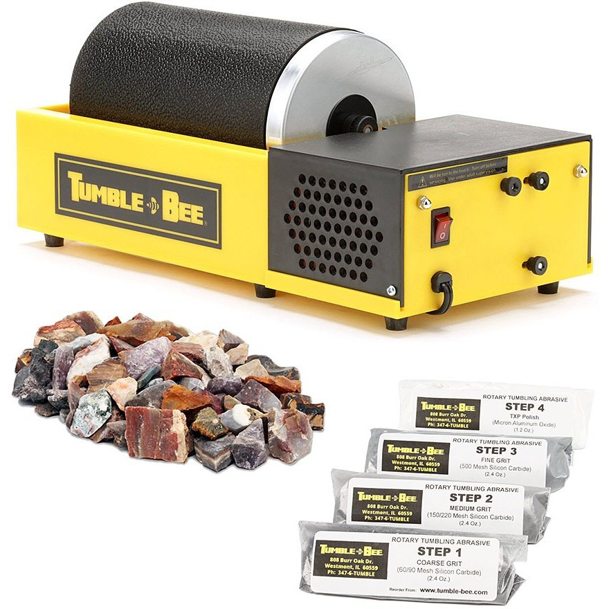 Tumble-Bee Rock Tumbler - Large Tumbler For Adults And Kids - Rotary Machine For Stone, Rock, Metal And Sea Glass - Polishing Machine Kit For Professionals & Hobbyists - Model Tb-14-Kit