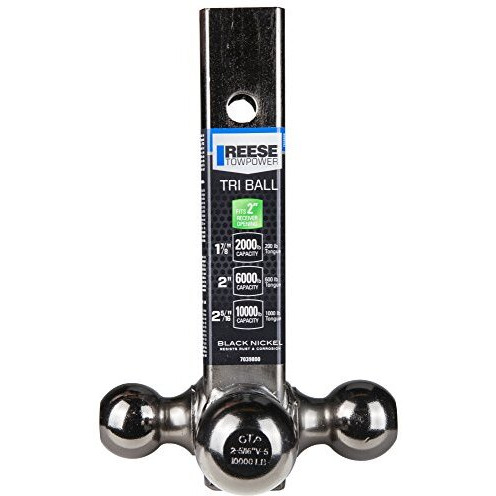 Reese Towpower 7039800 Triple Ball Mount, Black Nickel, Versatile And Universal