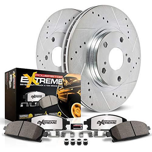 Power Stop K137-36 Front Z36 Truck & Tow Brake Kit, Carbon Fiber Ceramic Brake Pads And Drilled/Slotted Brake Rotors