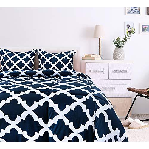 Utopia Bedding King Comforter Set (Navy) With 2 Pillow Shams - Bedding Comforter Sets - Down Alternative Comforter - Soft And Comfortable - Machine Washable
