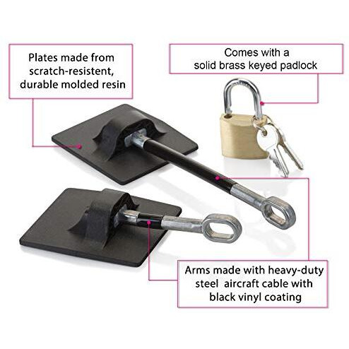 Computer Security Products Refrigerator Door Lock With Padlock, Black