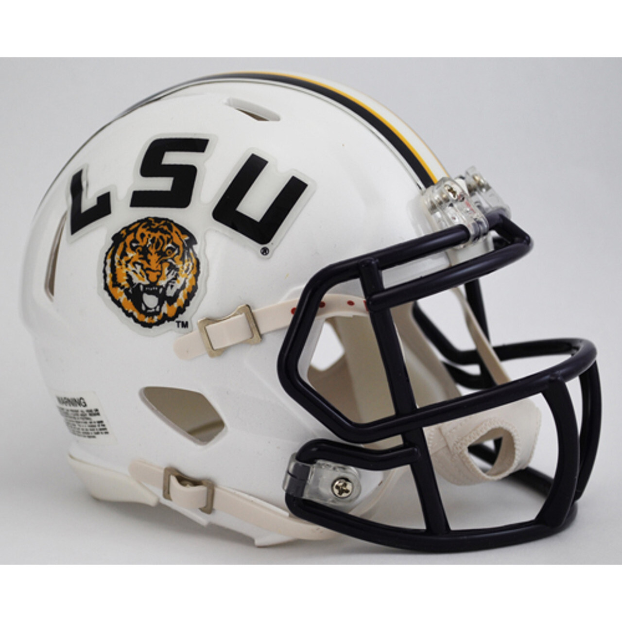 Lsu Tigers Helmet Riddell Replica Mini Speed Style White Alternate - Special Order