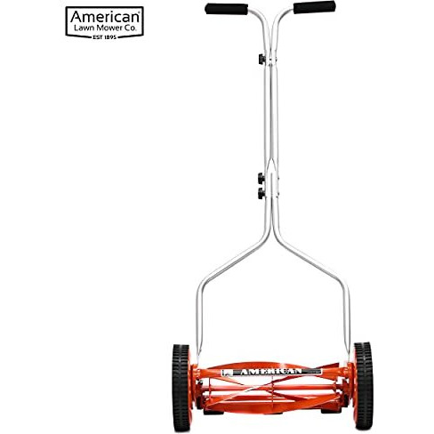 American Lawn Mower Company 1204-14 14-Inch 4-Blade Push Reel Lawn Mower, Red