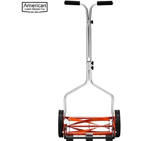 American Lawn Mower Company 1204-14 14-Inch 4-Blade Push Reel Lawn Mower, Red