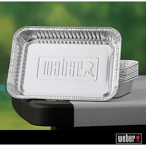 Weber Aluminum Drip Pans, 5 X 1.4 X 7.5 Inches, Set Of 10