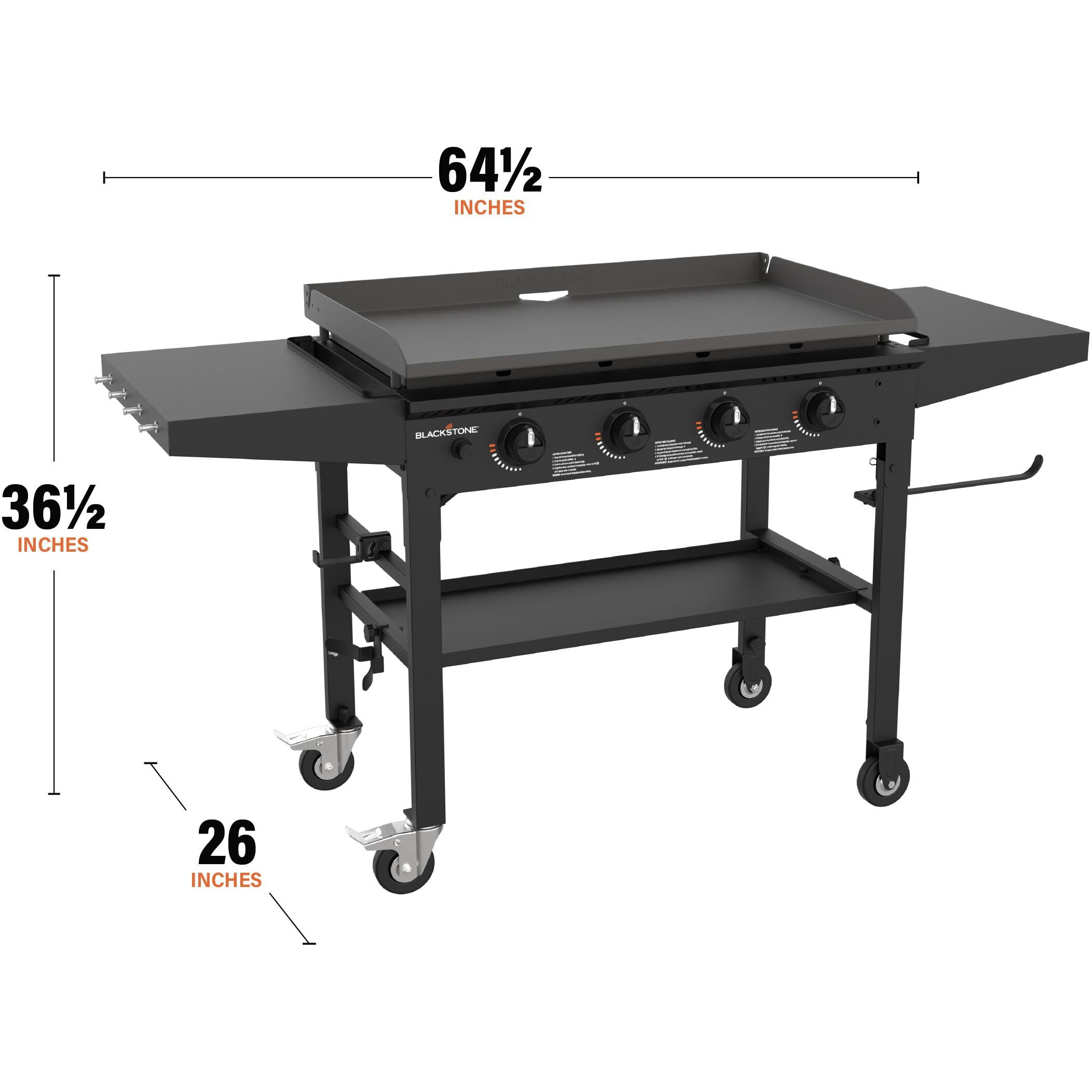 Blackstone 1554 36    Omnivore Griddle With Folding Side Shelves, Powder Coated Steel, Black
