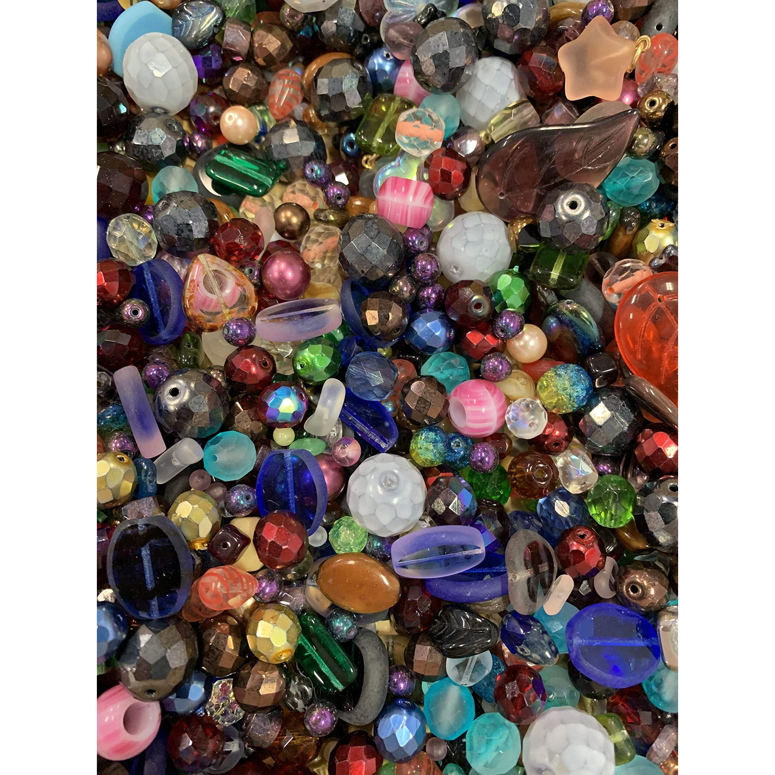 Assorted Glass Beads For Jewelry Making, Diy Lamp Work, Arts And Crafts, And Decorative Hobby Artistry, Colorful Crystal Assortment Bulk Mix, 4-18Mm, Half Pound (1)