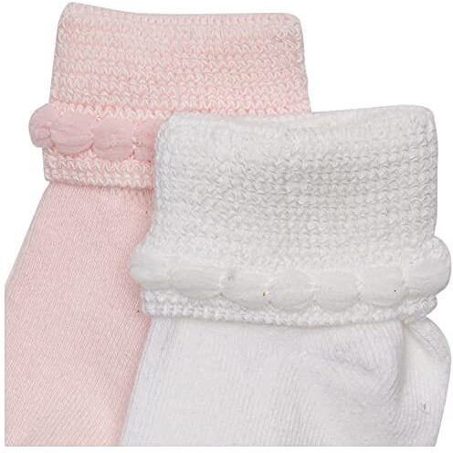 Jefferies Socks Unisex-Baby Newborn Bubble Stitch Rock-A-Bye Bootie 6 Pair Pack, Pink/White, Newborn
