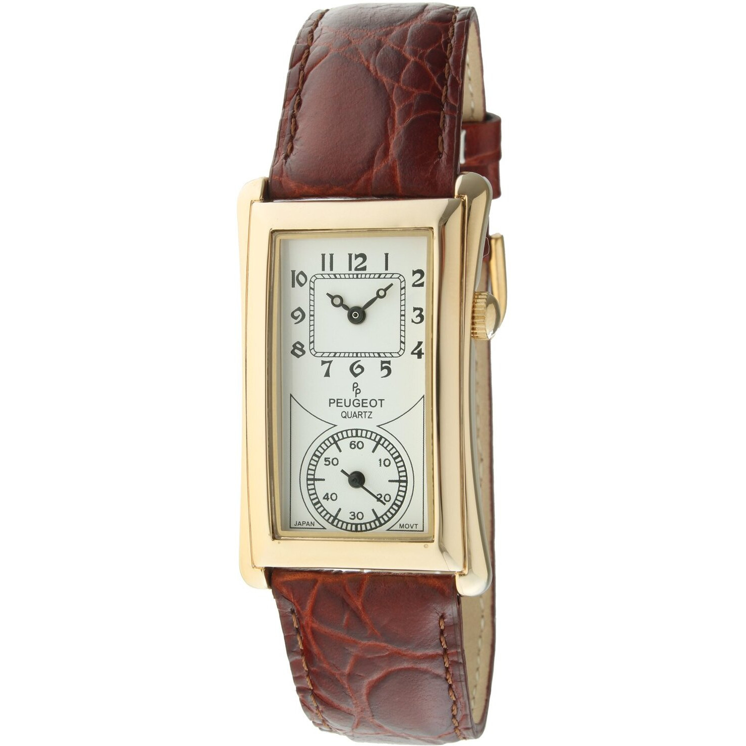 Peugeot Vintage Contoured Doctors Style Watch With Leather Band