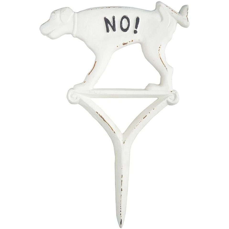 Esschert Design Hb16 Dog Sign Peeing No, White