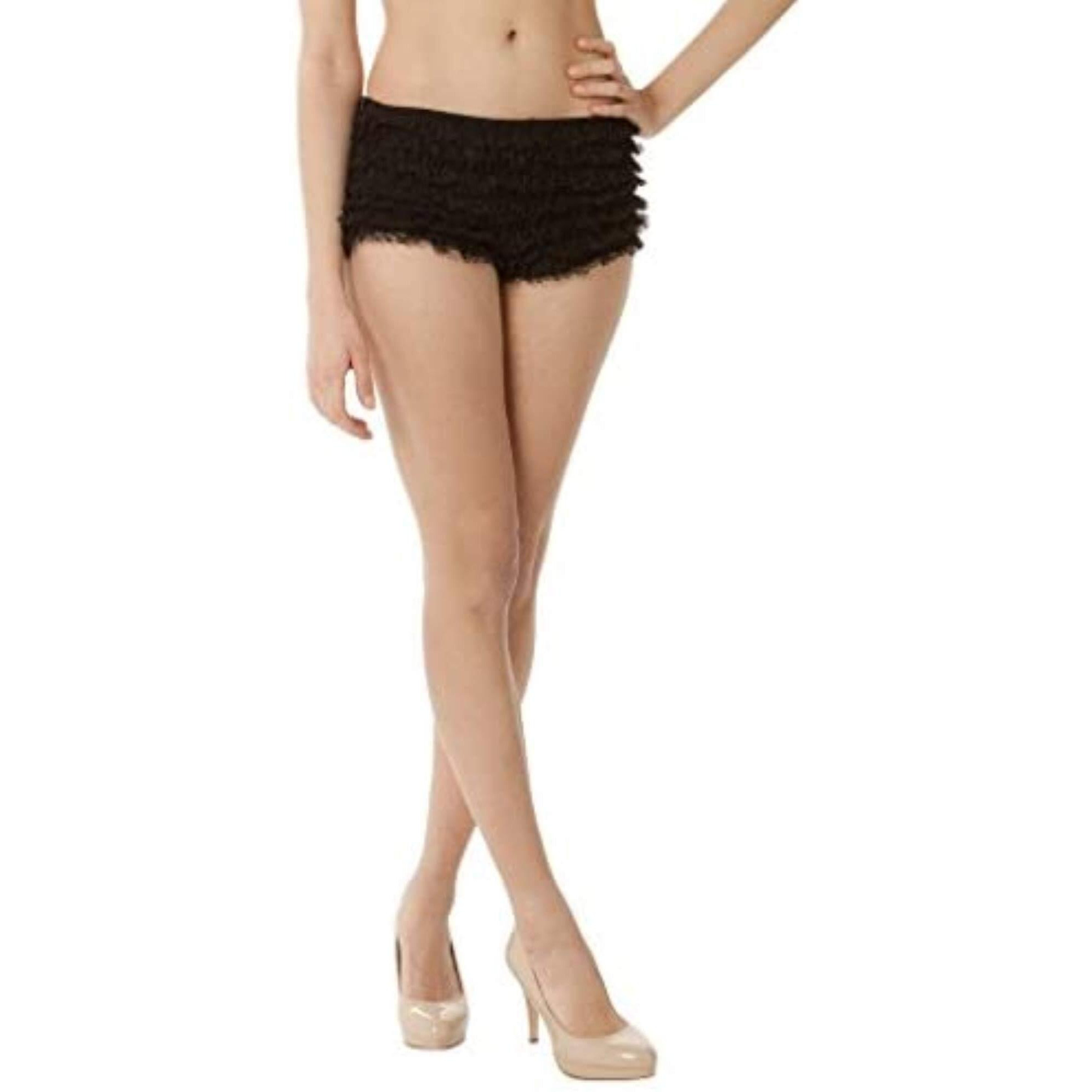 Malco Modes Ruffled Bloomers For Women | Halloween Costumes | Shorts & Ruffle Bloomers Pettipants | Comfortable & Stylish Halloween Underpants Outfits For Women Black