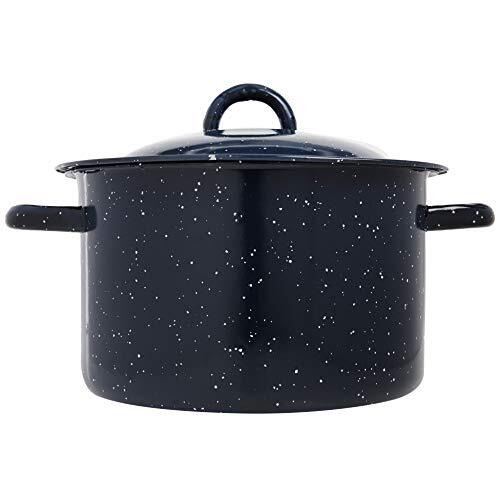 Imusa Usa Blue 6-Quart Speckled Enamel Stock Pot With Lid