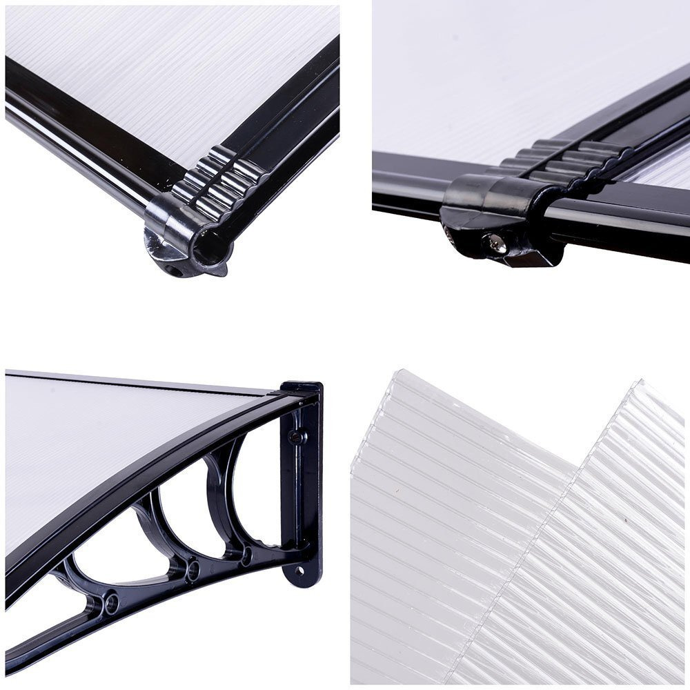 Yescom 80 "&quotX40 "" Door Window Awning Whole One-Piece Polycarbonate Anti-Uv30+ Cover Front Door Outdoor Rain Snow Sunlight Protection Hollow Sheet Patio Yard Door White Board