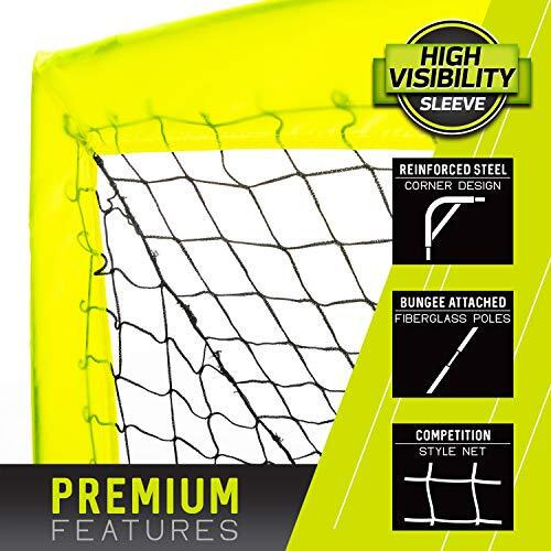 Franklin Sports Blackhawk Backyard Soccer Goal - Portable Kids Soccer Net - Pop Up Folding Indoor + Outdoor Goals - 4' X 3' - Optic Yellow
