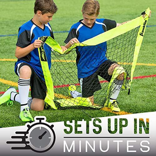 Franklin Sports Blackhawk Backyard Soccer Goal - Portable Kids Soccer Net - Pop Up Folding Indoor + Outdoor Goals - 4' X 3' - Optic Yellow