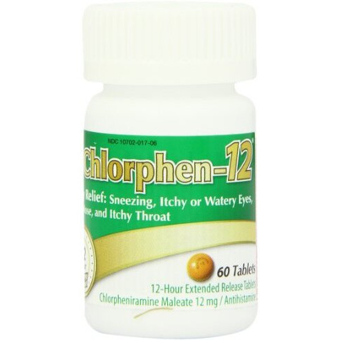 Chlorpheniramine Maleate Extended Release, 12 Mg , 60 Tablets