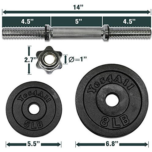 Yes4All Dumbbell Adjustable - 60Lbs
