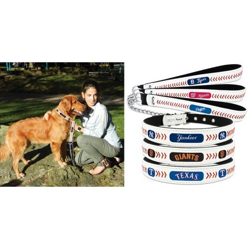 Mlb Arizona Diamondbacks Classic Leather Baseball Dog Collar (Small)