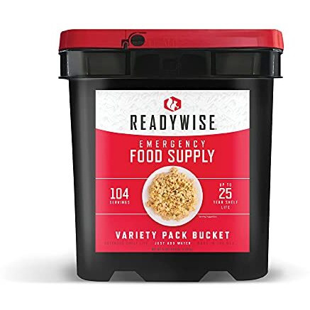 Readywise Emergency Food Supply, Freeze-Dried Survival-Food Disaster Kit For Hurricane Preparedness, Camping Food, Prepper Supplies, Emergency Supplies Variety Pack, 25-Year Shelf Life, Breakfast, Lunch, Dinner, Drinks And Snacks, 104 Servings