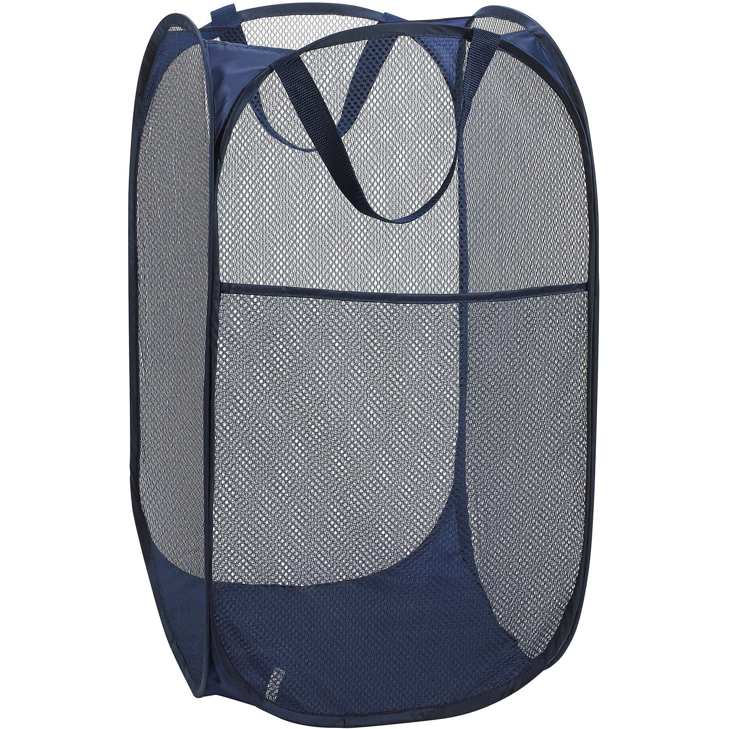 Handy Laundry Collapsible Mesh Foldable Hamper 14 X 14 X 24 Navy Blue