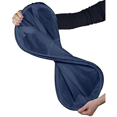 Handy Laundry Collapsible Mesh Foldable Hamper 14 X 14 X 24 Navy Blue