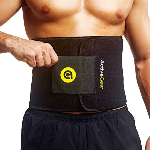 Activegear Premium Waist Trimmer Belt Slim Body Sweat Wrap For Stomach And Back Lumbar Support (Yellow, Large 9"" X 46"")