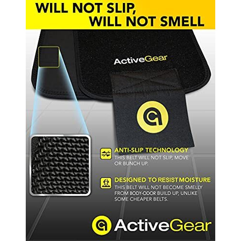 Activegear Premium Waist Trimmer Belt Slim Body Sweat Wrap For Stomach And Back Lumbar Support (Yellow, Large 9"" X 46"")