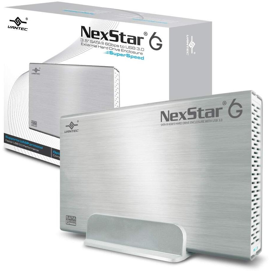 Vantec 3.5-Inch Sata 6Gb/S To Usb 3.0 Hdd Enclosure, Silver (Nst-366S3-Sv)
