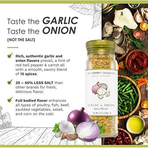 Garlic Powder Seasonings For Cooking - The Gourmet Collection Spice Blends Garlic Onion Spice Blend W/15 Spices - Chicken Burger Vegetable Seasoning