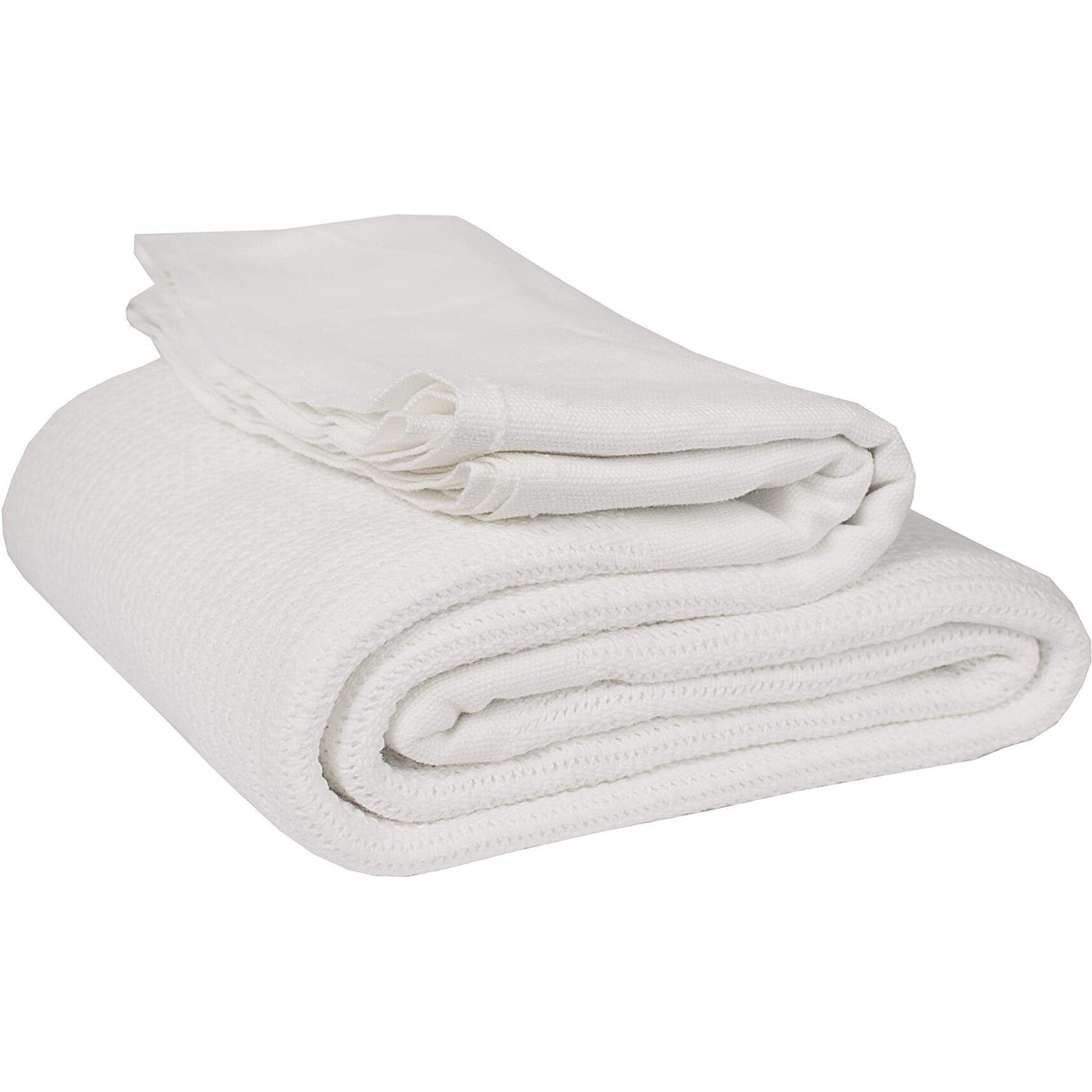 Linteum Textile Hospital Thermal Blanket 66X90 Inch 100% Cotton Breathable Soft & Cozy Open-Cell Weave Design Bed Blanket For Bed, Couch, Sofa Throw For All Season, 25 Lb (White, Twin)