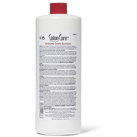 Salon Care 20 Volume Creme Developer, Uniform Lift, Easy To Handle Cream Consistency, Stabilized Formula, 32 Ounce