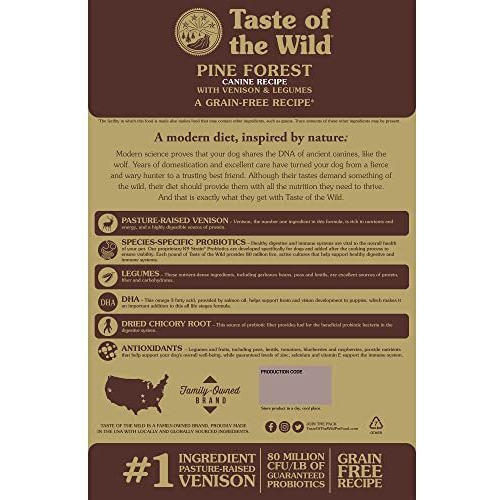 Taste Of The Wild Grain Free High Protein Real Meat Recipe Pine Forest Premium Dry Dog Food