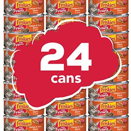 Purina Friskies Gravy Wet Cat Food, Prime Filets Chicken & Tuna Dinner In Gravy - (24) 5.5 Oz. Cans