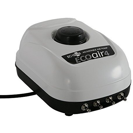 Ecoplus 253 Gph (960 Lph, 6.5W) Air Pump W/ 4 Outlets | Aquarium, Fish Tank, Fountain, Pond, Hydroponics