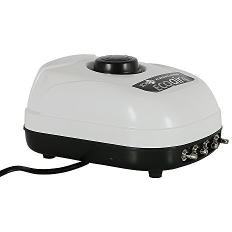 Ecoplus 253 Gph (960 Lph, 6.5W) Air Pump W/ 4 Outlets | Aquarium, Fish Tank, Fountain, Pond, Hydroponics