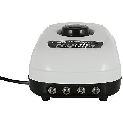 Ecoplus 253 Gph (960 Lph, 6.5W) Air Pump W/ 4 Outlets | Aquarium, Fish Tank, Fountain, Pond, Hydroponics
