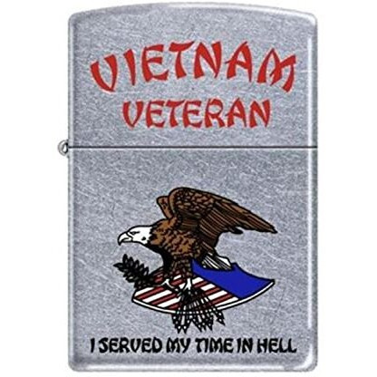 Vietnam Veteran ~ I Served My Time ~ Chrome Zippo Lighter