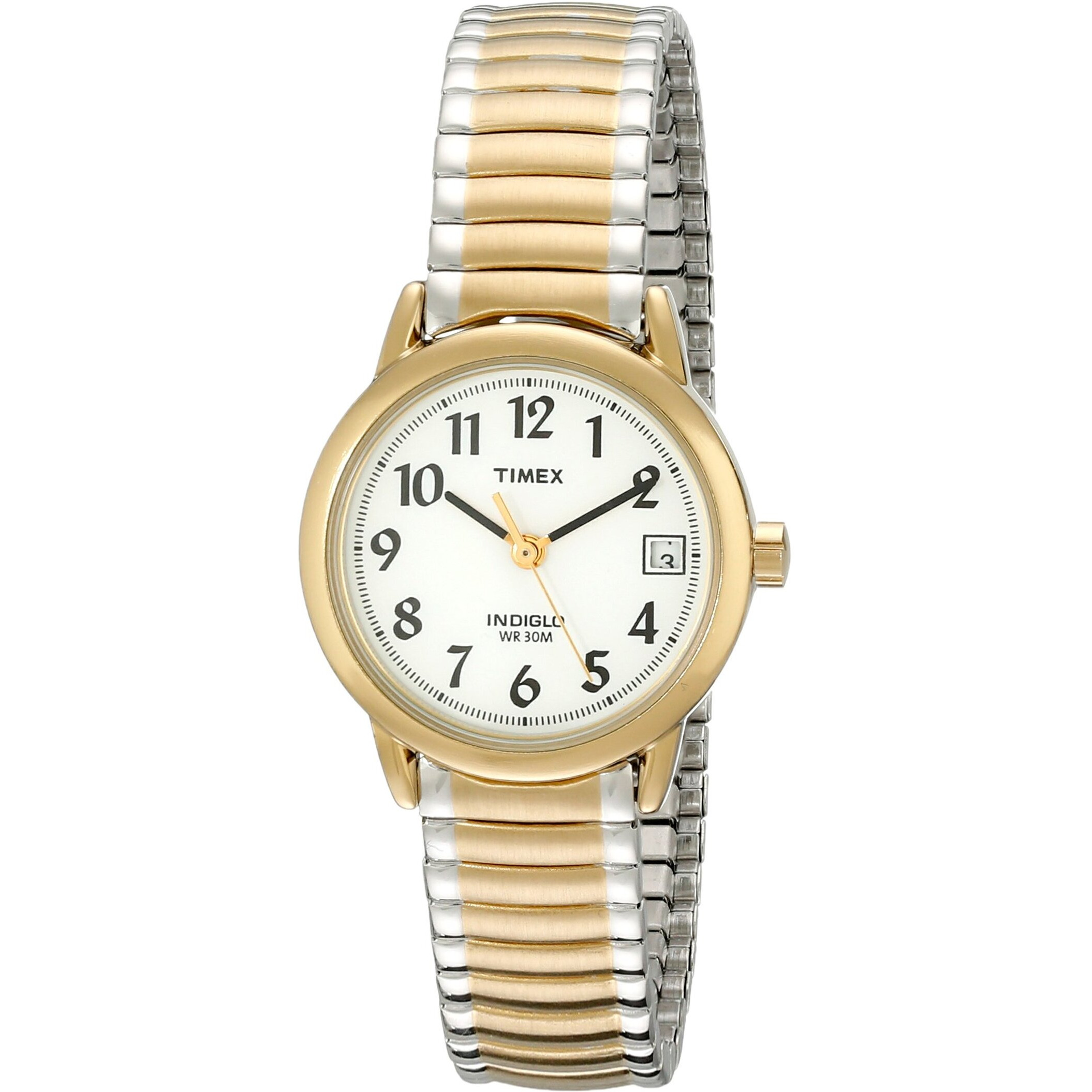 Timex Women's Easy Reader 25Mm Watch - Two-Tone Case White Dial With Expansion Band