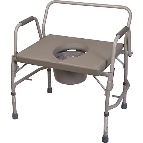 Dmi Bedside Commode, Portable Toilet, Commode Chair, Raised Toilet Seat With Handles, Holds Up To 500 Pounds With Included 7 Qt Commode Bucket, Adjustable From 19-23 Inches, Extra Wide Commode