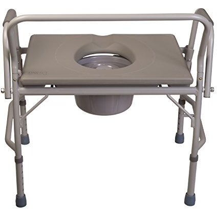 Dmi Bedside Commode, Portable Toilet, Commode Chair, Raised Toilet Seat With Handles, Holds Up To 500 Pounds With Included 7 Qt Commode Bucket, Adjustable From 19-23 Inches, Extra Wide Commode