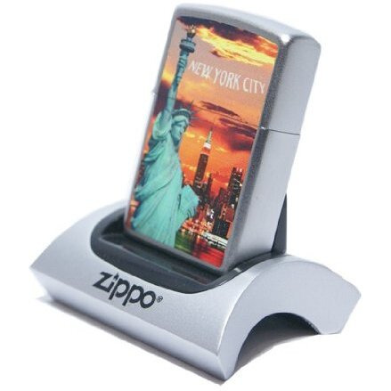 Zippo New York City Statue Of Liberty Skyline Chrome Lighter