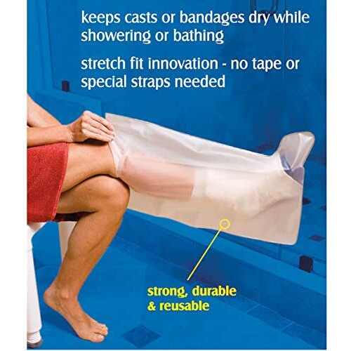 Carex Ez Stretch Cast Cover And Cast Protector For Shower - Waterproof Cast Cover Leg