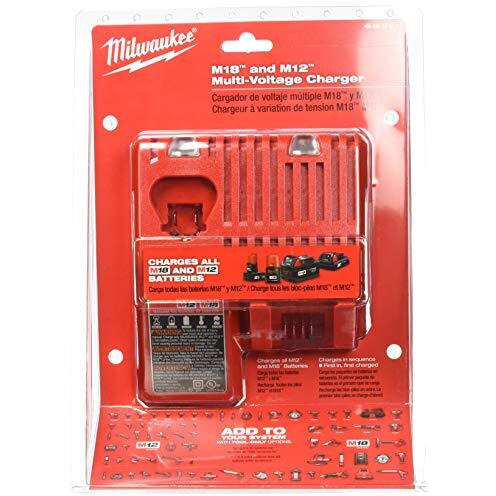 Milwaukee 48-59-1812 M12 Or M18 18V And 12V Multi Voltage Lithium Ion Battery Charger W/ Onboard Fuel Gauge