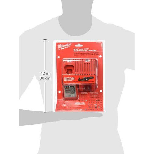 Milwaukee 48-59-1812 M12 Or M18 18V And 12V Multi Voltage Lithium Ion Battery Charger W/ Onboard Fuel Gauge