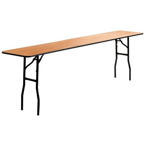 Flash Furniture Gael 8-Foot Rectangular Wood Folding Training  Seminar Table With Smooth Clear Coated Finished Top