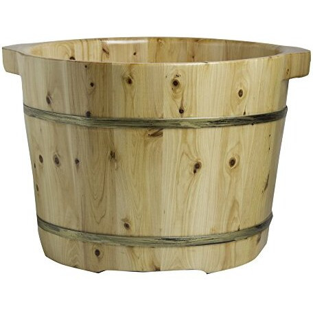 Alfi Brand Ab6604 15-Inch Solid Cedar Wood Foot Soaking Barrel Bucket With Matching Spoon