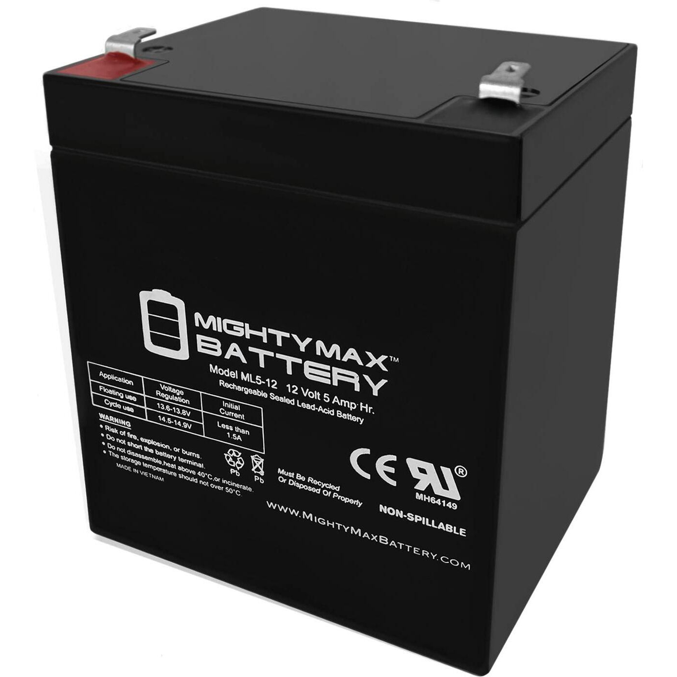 Mighty Max Battery Ml5-12 - 12V 5Ah Chamberlain 41A6357-1 Garage Door Opener Battery