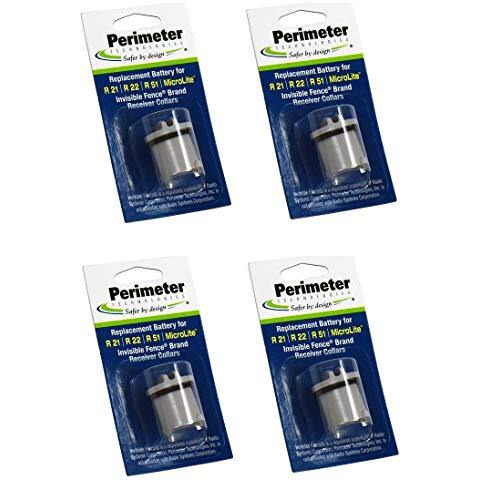 Perimeter Technologies Four Pack Dog Fence Batteries For Invisible Fence R21 Or R51 Receiver Collars (4-Pack