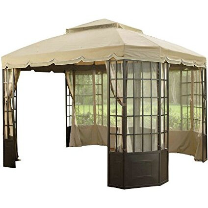 Garden Winds Replacement Canopy Top Cover For Sears Bay Window Gazebo - Riplock 350 - Beige